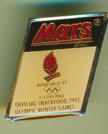 Pins -B3259 - MARS Sponsor JO Albertville 1992 -Envoi Gratuit - Jeux Olympiques