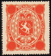 1875. FINLAND. Coat Of Arms PENNI Without Figures. Size 37 X 42 Mm. No Gum. Thin.  - JF524247 - Unused Stamps