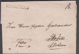 1800-1830. SVERIGE. MARIESTAD  On Cover To Sköfde.  - JF524319 - ... - 1855 Prefilatelia