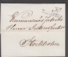 1828. SVERIGE. MARIEFRED  On Beautiful Cover To Stockholm. Red Seal Reverse. Dated Mariefred Den 29 April ... - JF524323 - ... - 1855 Prefilatelia