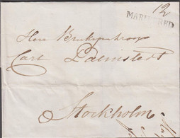 1827. SVERIGE. MARIEFRED  On Cover To Stockholm.  Dated Gripsholm 1. May 1827. Almost 200 Years Ago.  - JF524326 - ... - 1855 Vorphilatelie