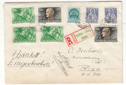 Hongrie - Lettre Recom De 1940 - Oblit Godolio Alveg - Exp Vers Riga - - Covers & Documents