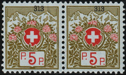 Schweiz Portofreiheit Zu#4A Paar ** Postfrisch 5 Rp. KL#247 Mägde Asyl Marienhaus Solothurn (790 5Rp.) - Franquicia