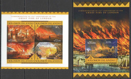 LS532 2016 SOLOMON ISLANDS GREAT FIRE OF LONDON HISTORY #3631-35 1KB+1BL MNH - Voitures