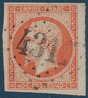 FRANCE Empire N°16 40c Orange Oblitéré GC 4317 De Voiron Belle Frappe Et Belles Marges TTB - 1853-1860 Napoleon III