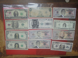 U.S.A LOT 12 BILLETS "FICTIFS"  (L.8) - Mixed Lots