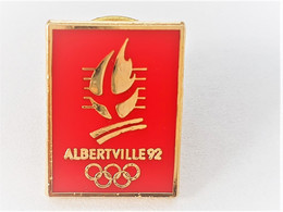 PINS JEUX OLYMPIQUES ALBERTVILLE 92 LOGO ROUGE / 33NAT - Jeux Olympiques