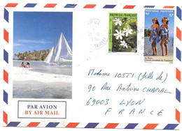 LETTRE PAR AVION  ILLUSTREE ILE DE TAHITI...ARUE 1991  TBE SCAN - Covers & Documents