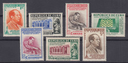 CUBA 1951. 30 ANIV. DEL TÍTULO MUNDIAL DE AJEDREZ DE CAPABLANCA. GOMA ORIGINAL Y LIGERAS MARCAS DE CHARNELA. CHESS - Ongebruikt