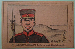 Japon Cpa Illustrée Soldat Japonais Silhouettes - Other & Unclassified