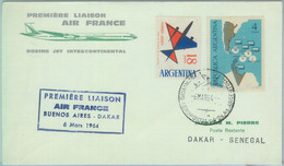 83120 - ARGENTINA - Postal History - FIRST FLIGHT:  Buenos Aires - Dakar  1964 - Autres & Non Classés