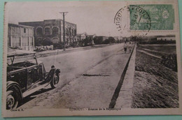 Djibouti Avenue Republique  Cpa Timbrée Cote Somalis 1907 - Gibuti