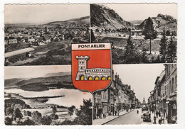 25 - PONTARLIER -  MULTIVUES -  - CPSM DENTELÉE 10.5 X 15 - FLAMME LOCALE 1958 - Cliché Rare - Pontarlier