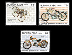 Burkina Faso  1985  - YT  653 à 655  La Série  - Motocyclette - Burkina Faso (1984-...)