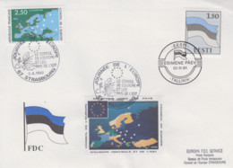 Enveloppe  FDC  1er  Jour   ESTONIE   CONSEIL  DE   L' EUROPE   1991 - Estland