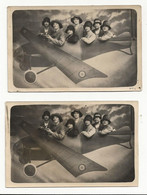 22-8-2628 2 Carte Photo Femmes "en Plein Ciel" 1927 -lozes- De Medrano - Bouffil  Tray Raspaud Pradiere - Women