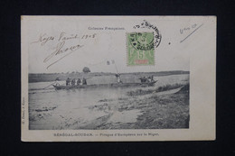 SENEGAMBIE ET NIGER - Type Groupe De Kayes Sur Carte Postale En 1905 Avec Cachet De Ligne Maritime Au Verso - L 129643 - Cartas & Documentos
