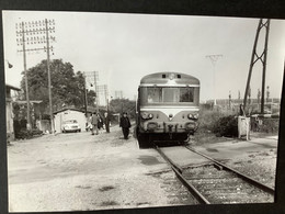 Photo Numérotée De J. BAZIN: Ligne SNCF De Malesherbes à Montargis : Autorail En Gare De BRIARRES Sur ESSONE En 1971 - Trains
