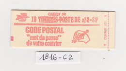 France -  Carnet N° 1816-C2 - Type Marianne De Becquet  à 0,80fr - Rouge - 3 Bandes De Phosphore - Neuf Et Non Ouvert - - Modernes : 1959-...