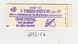 France -  Carnet N° 1892-C1 - Type Marianne De Becquet  à 1,00fr - Rouge - 3 Bandes De Phosphore - Neuf Et Non Ouvert - - Modernos : 1959-…