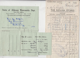 Alderney 1950/60's Invoices Series Of 2 - Europe