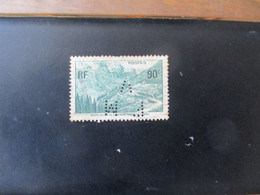 TIMBRE ROUTE DU COL DE L'ISERAN 90c PERFORE M  F  V - Used Stamps