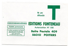 VIENNE - Dépt N° 86 = POITIERS 1975 = CORRESPONDANCE REPONSE T  ' EDITIONS FONTENEAU ' - Karten/Antwortumschläge T