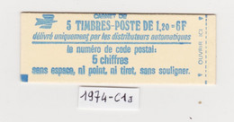 France - Carnet N° 1974-C1a - Type Sabine De Gandon à 1,20fr - Rouge - 2 Bdes De Phos - Gomme Mat - Neuf Et Non Ouvert - - Modernos : 1959-…