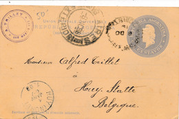 ARGENTINA  POSTCARD  1898 TO  HUY    BELGIUM       2 SCANS - Cartas