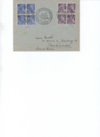 LETTRE  AFFRANCHIE BLOC DE N° 657 ET 659 - OBLITEREE SEMAINE NATIONALE DES PTT PARIS 23 MAI 1945 - Commemorative Postmarks