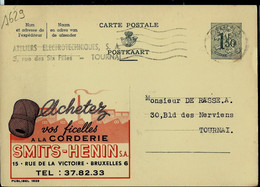 Publibel Obl. N° 1629 ( SMITS - HENIN - Brussel - Corderie - Bondage !!) Obl. TOURNAI  08/12/59 - Publibels