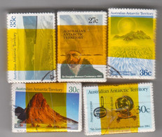 Australian Antarctic Territory (AAT) 5 Commercially Used Stamps Bundles (x100) - Oblitérés