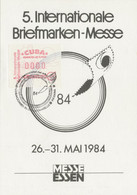 Postkarte Mit 0000 Druck Frama Automatenmarke, Karte 5. Briefmarkenmesse Essen 1984 - Frankeervignetten (Frama)