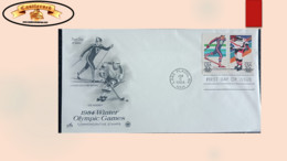 O) 1984 UNTED STATES, USA,WINTER OLYMPIC GAMES, SARAJEVO, YUGOSLAVIA, CROSS COUNTRY SKING, HOCKEY,  FDC XF - 1981-1990