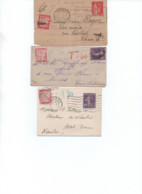 LOT DE 3 PETITES LETTRES AVEC TAXE N° 33 - ANNEE 1937-39 - 1960-.... Lettres & Documents