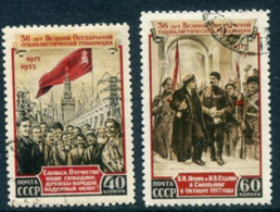 SOVIET UNION 1953 October Revolution 36th Anniversary, Used.  Michel 1679-80 - Gebraucht
