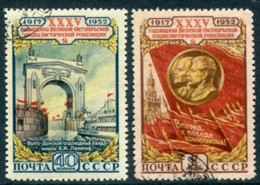 SOVIET UNION 1952 October Revolution  Anniversary Used.  Michel 1646-47 - Oblitérés