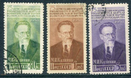 SOVIET UNION 1950 Kalinin Birth Anniversary Used.  Michel 1515-17 - Gebraucht