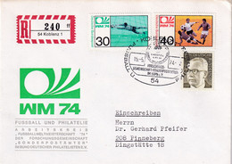 Germany 1974 Registered Cover; Football Soccer Fussball Calcio; Fifa World Cup 1954; Wunder Von Bern Endspiel Bern - 1954 – Svizzera
