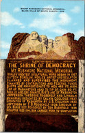 South Dakota Black Hills Mount Rushmore The Shrine Of Democracy 1942 - Mount Rushmore