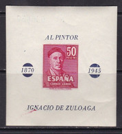 ESPAÑA - 1947 - Edifil 1016FS - HB Fantasia Sin Dentar - Ignacio De Zuloaga - MNH - Autres & Non Classés