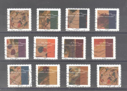 France Autoadhésifs Oblitérés N°1968 à 1978 (Série Complète : Vassily Kandinsky - Dans Le Cercle) (lignes Ondulées) - Used Stamps