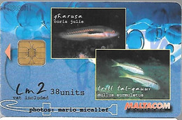 CARTE-PUCE-MALTE---LM2-38U-PUZZLE POISSONS N°2/4-UTILISE-TBE - Malta