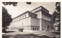 Portland Oregon, Masonic Temple Architecture, C1930s Vintage Real Photo Postcard - Portland