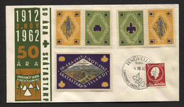 ISLAND - 1er Jour Scoutisme - Obliteration Pingvellir -4 VIII 62 - Storia Postale