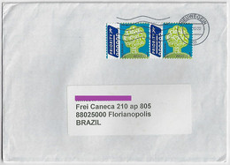 Netherlands 2012 Priority Cover From Nieuwegein To Florianópolis Brazil Stamp Tree Slogan think Green For A Green World - Lettres & Documents