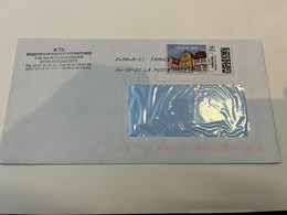 (1 J 40) Letter Posted In France (posted During COVID-19 Crisis) 1 Postage Label (mon Timbre A Moi) - Brieven En Documenten