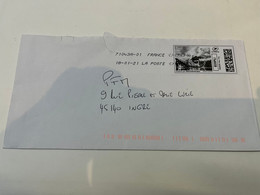 (1 J 40) Letter Posted In France (posted During COVID-19 Crisis) 1 Postage Label (mon Timbre A Moi) - Briefe U. Dokumente