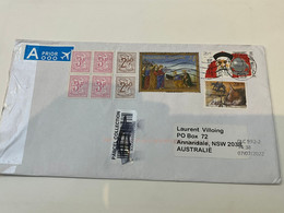 (1 J 40) Letter Posted From Belgium To Australia (posted During COVID-19 Crisis) 9 Stamps (older) Customs Checked - Storia Postale