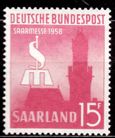 Saar Sarre 1958 Mi#435 Mint Never Hinged - Neufs